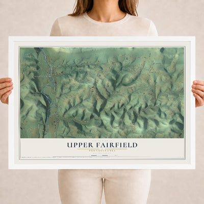 Map of Upper Fairfield, Pennsylvania, 18 x 24 inch print in a white wood frame
