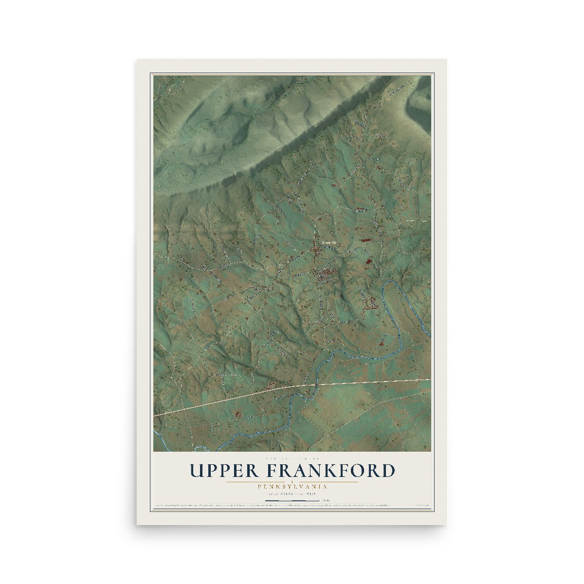 Map of Upper Frankford, Pennsylvania, 12 x 18 inch unframed archival matte print