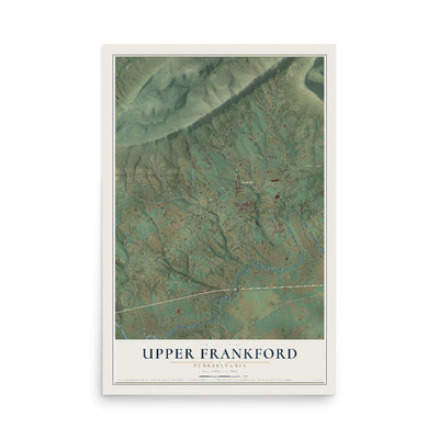 Map of Upper Frankford, Pennsylvania, 12 x 18 inch unframed archival matte print