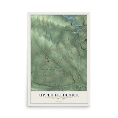 Map of Upper Frederick, Pennsylvania, 12 x 18 inch unframed archival matte print