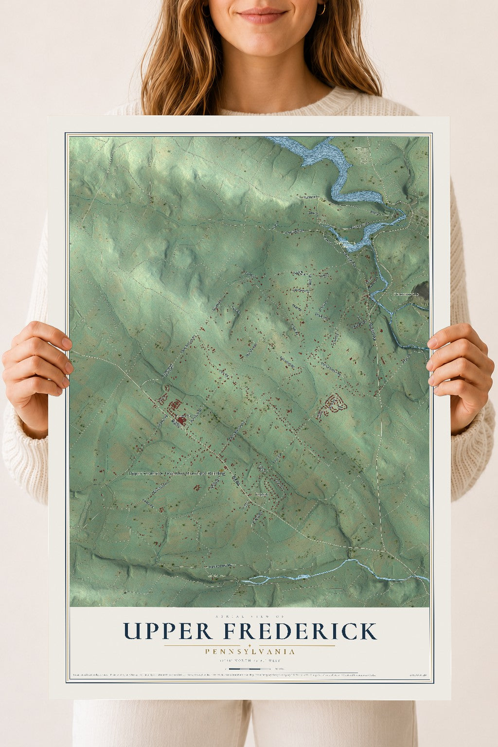 Map of Upper Frederick, Pennsylvania, 18 x 24 inch unframed archival matte print