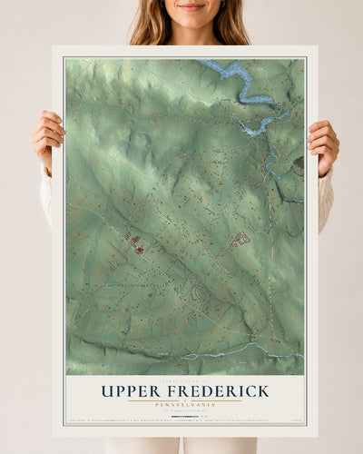 Map of Upper Frederick, Pennsylvania, 24 x 36 inch unframed archival matte print