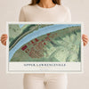 Map of Upper Lawrenceville, Pennsylvania, 12 x 18 inch unframed archival matte print