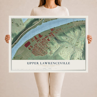 Map of Upper Lawrenceville, Pennsylvania, 24 x 36 inch unframed archival matte print
