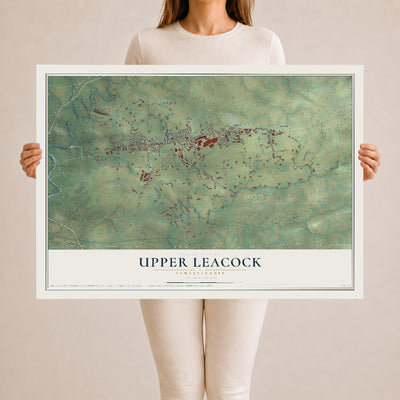 Map of Upper Leacock, Pennsylvania, 24 x 36 inch unframed archival matte print