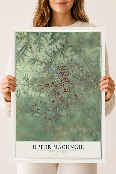 Map of Upper Macungie, Pennsylvania, 18 x 24 inch unframed archival matte print