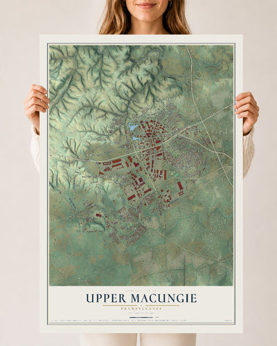 Map of Upper Macungie, Pennsylvania, 24 x 36 inch unframed archival matte print