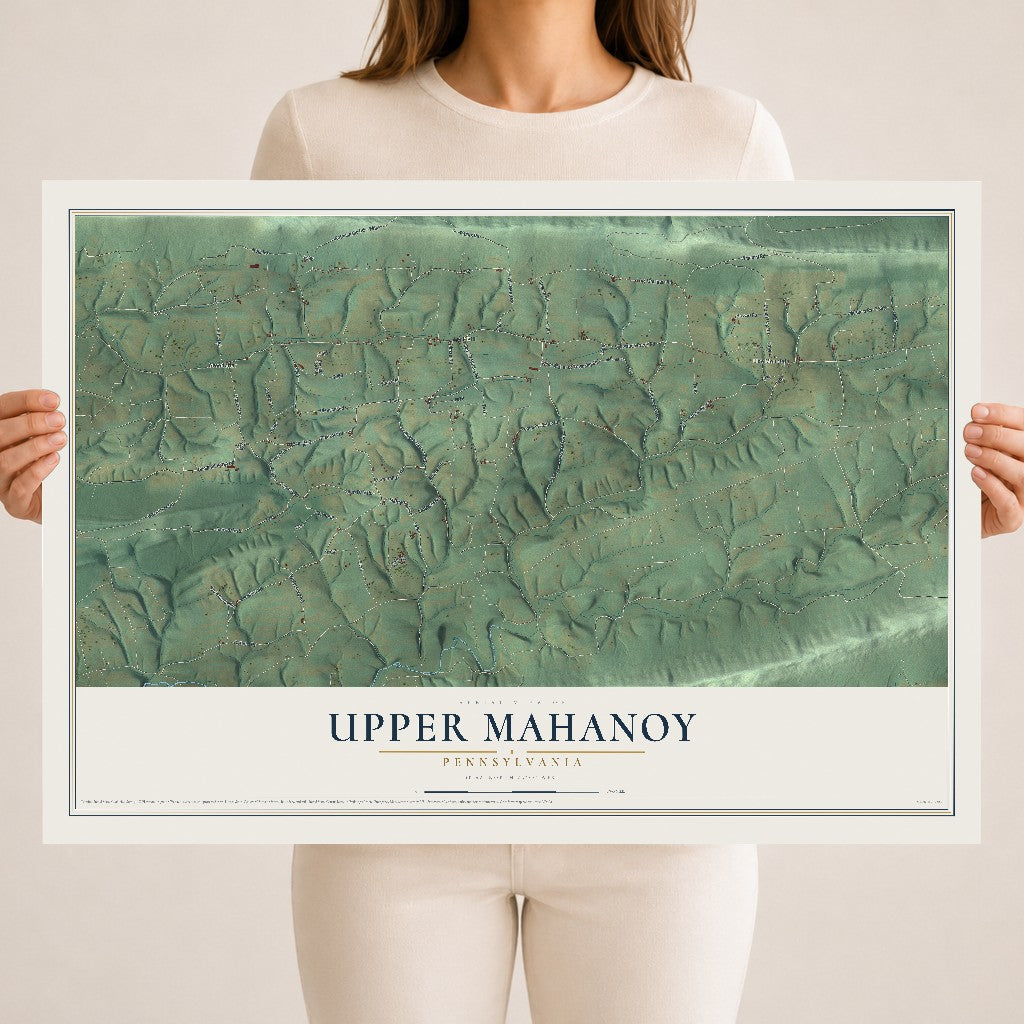 Map of Upper Mahanoy, Pennsylvania, 18 x 24 inch unframed archival matte print