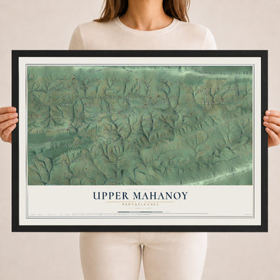 Map of Upper Mahanoy, Pennsylvania, 18 x 24 inch print in a black wood frame