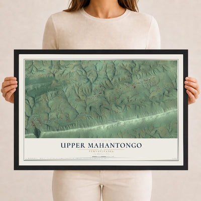 Map of Upper Mahantongo, Pennsylvania, 12 x 18 inch print in a black wood frame