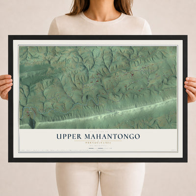 Map of Upper Mahantongo, Pennsylvania, 18 x 24 inch print in a black wood frame