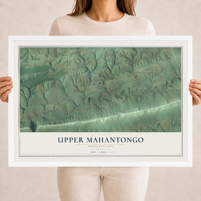 Map of Upper Mahantongo, Pennsylvania, 18 x 24 inch print in a white wood frame