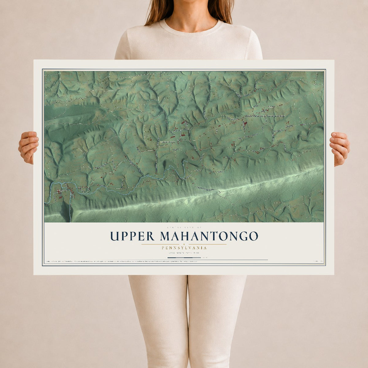 Map of Upper Mahantongo, Pennsylvania, 24 x 36 inch unframed archival matte print