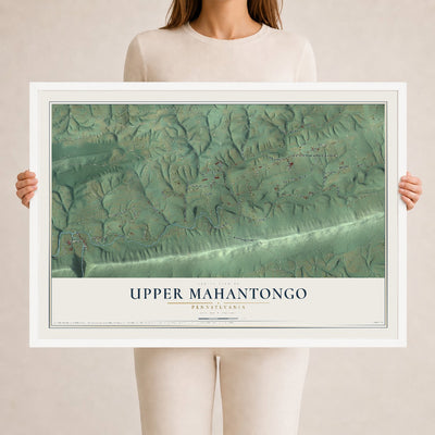 Map of Upper Mahantongo, Pennsylvania, 24 x 36 inch print in a white wood frame