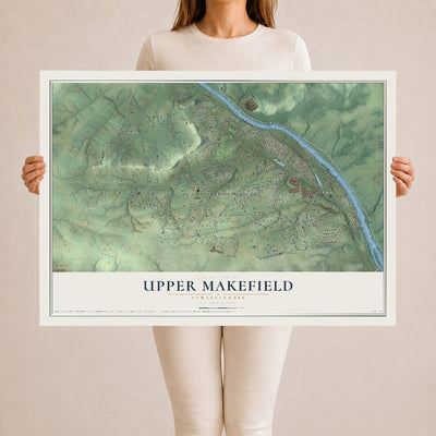 Map of Upper Makefield, Pennsylvania, 24 x 36 inch unframed archival matte print