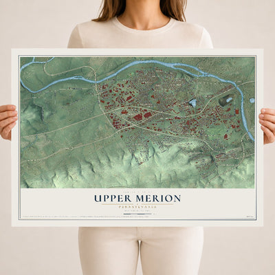 Map of Upper Merion, Pennsylvania, 18 x 24 inch unframed archival matte print