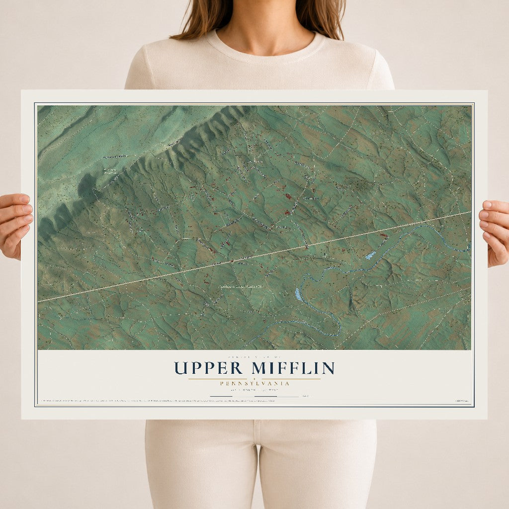 Map of Upper Mifflin, Pennsylvania, 18 x 24 inch unframed archival matte print