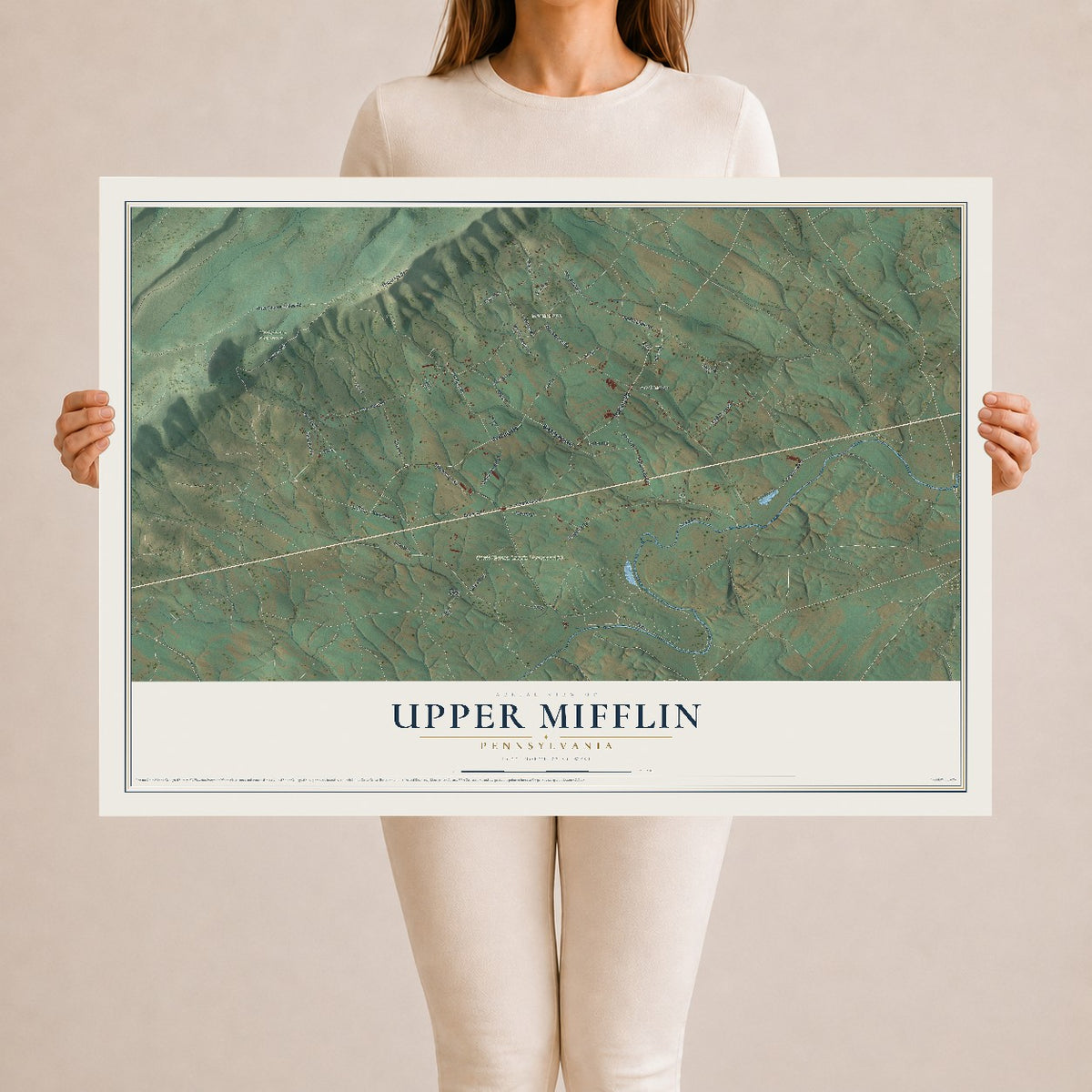 Map of Upper Mifflin, Pennsylvania, 24 x 36 inch unframed archival matte print