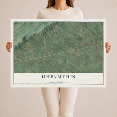 Map of Upper Mifflin, Pennsylvania, 24 x 36 inch unframed archival matte print