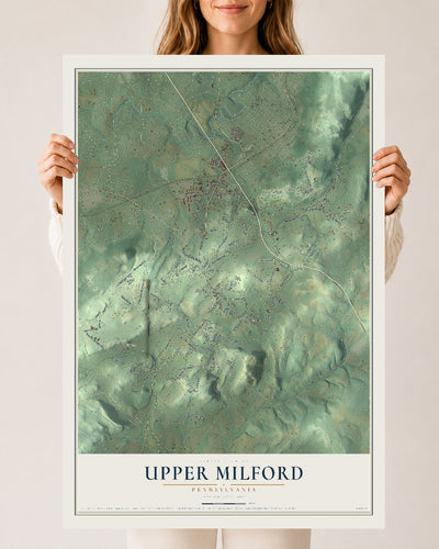 Map of Upper Milford, Pennsylvania, 24 x 36 inch unframed archival matte print