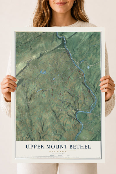 Map of Upper Mount Bethel, Pennsylvania, 18 x 24 inch unframed archival matte print