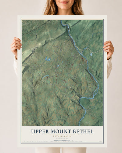 Map of Upper Mount Bethel, Pennsylvania, 24 x 36 inch unframed archival matte print