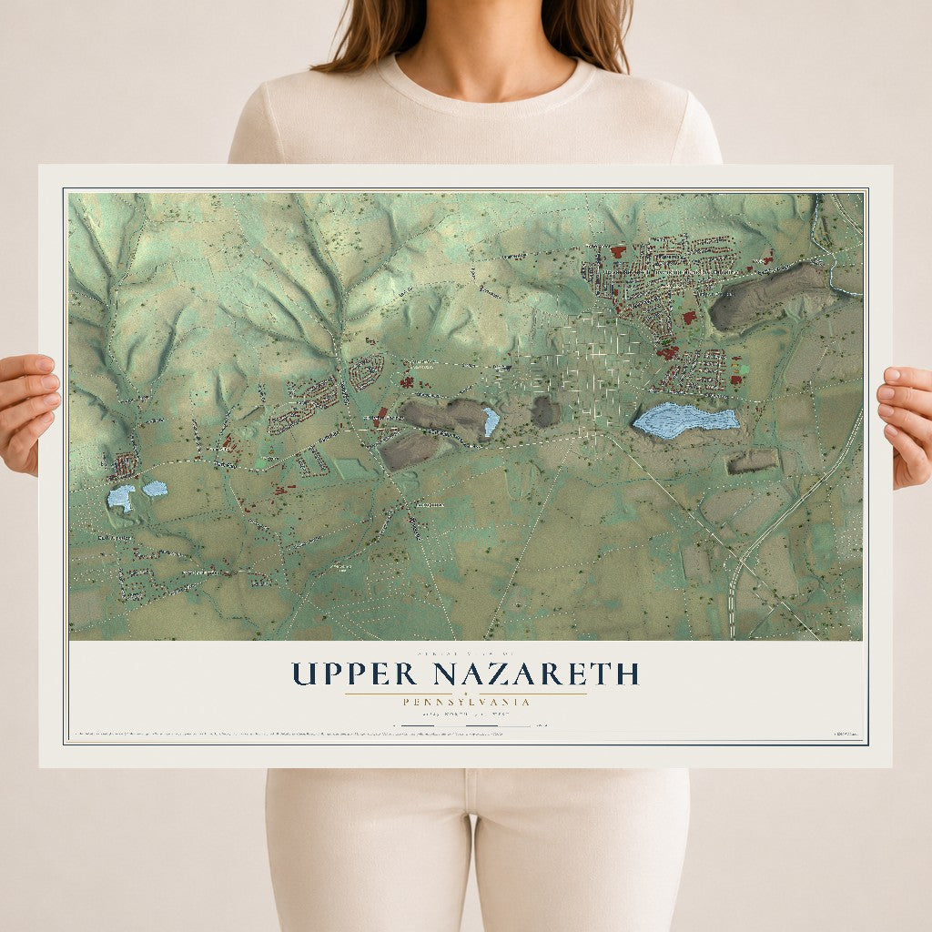 Map of Upper Nazareth, Pennsylvania, 18 x 24 inch unframed archival matte print