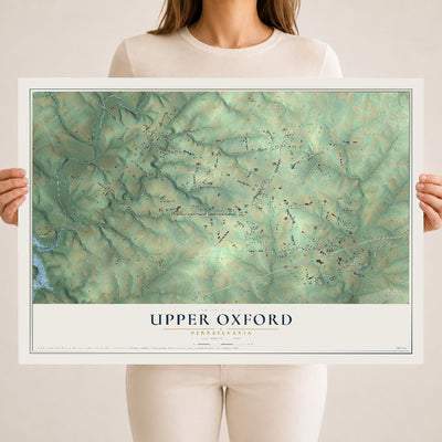 Map of Upper Oxford, Pennsylvania, 18 x 24 inch unframed archival matte print