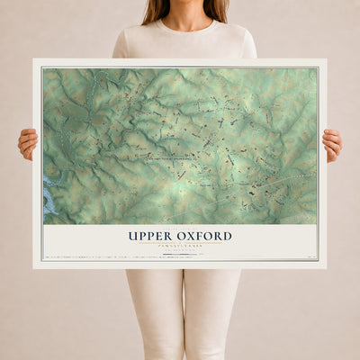 Map of Upper Oxford, Pennsylvania, 24 x 36 inch unframed archival matte print