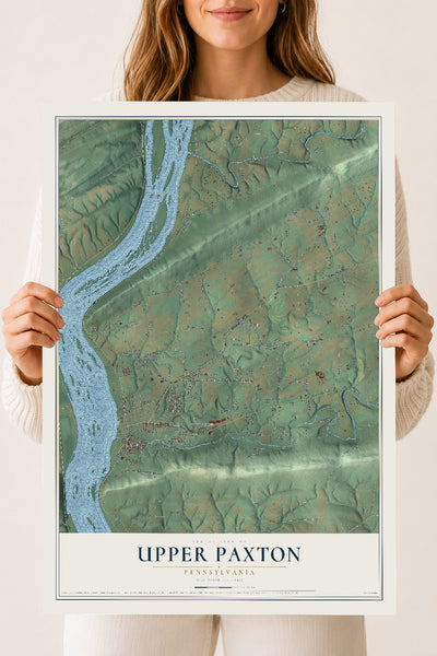 Map of Upper Paxton, Pennsylvania, 18 x 24 inch unframed archival matte print