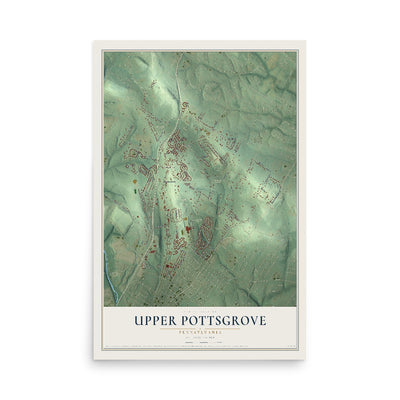 Map of Upper Pottsgrove, Pennsylvania, 12 x 18 inch unframed archival matte print