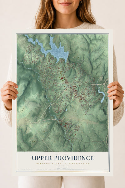 Map of Upper Providence, Delaware County, Pennsylvania, 18 x 24 inch unframed archival matte print