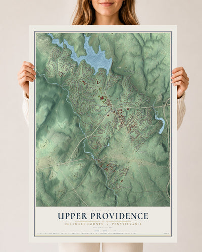 Map of Upper Providence, Delaware County, Pennsylvania, 24 x 36 inch unframed archival matte print