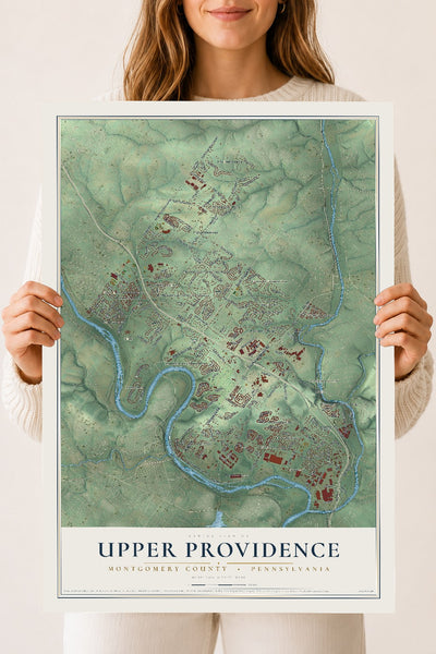 Map of Upper Providence, Montgomery County, Pennsylvania, 18 x 24 inch unframed archival matte print
