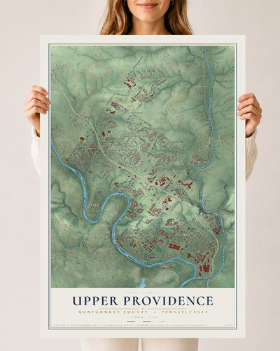 Map of Upper Providence, Montgomery County, Pennsylvania, 24 x 36 inch unframed archival matte print