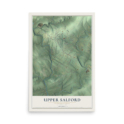 Map of Upper Salford, Pennsylvania, 12 x 18 inch unframed archival matte print