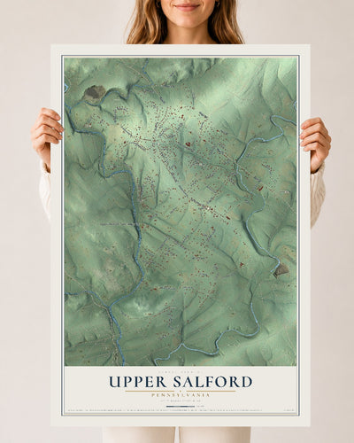 Map of Upper Salford, Pennsylvania, 24 x 36 inch unframed archival matte print