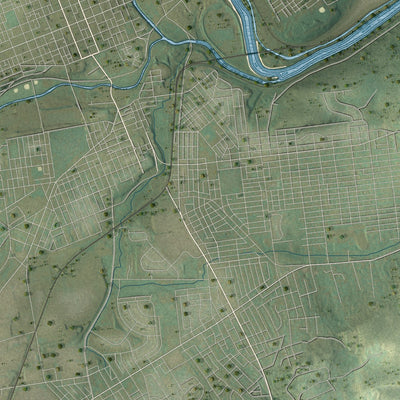 Second close-up of the map of Upper Saucon, Pennsylvania print showing more streets and buildings