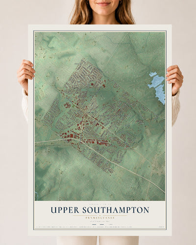 Map of Upper Southampton, Pennsylvania, 24 x 36 inch unframed archival matte print