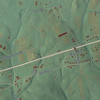 Second close-up of the map of Upper Tulpehocken, Pennsylvania print showing more streets and buildings