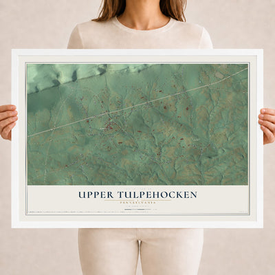 Map of Upper Tulpehocken, Pennsylvania, 18 x 24 inch print in a white wood frame