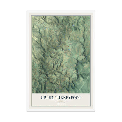 Map of Upper Turkeyfoot, Pennsylvania, 12 x 18 inch print in a white wood frame
