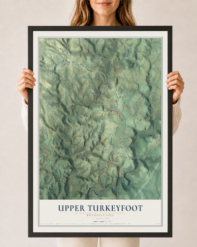Map of Upper Turkeyfoot, Pennsylvania, 24 x 36 inch print in a black wood frame