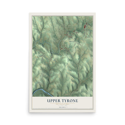 Map of Upper Tyrone, Pennsylvania, 12 x 18 inch unframed archival matte print