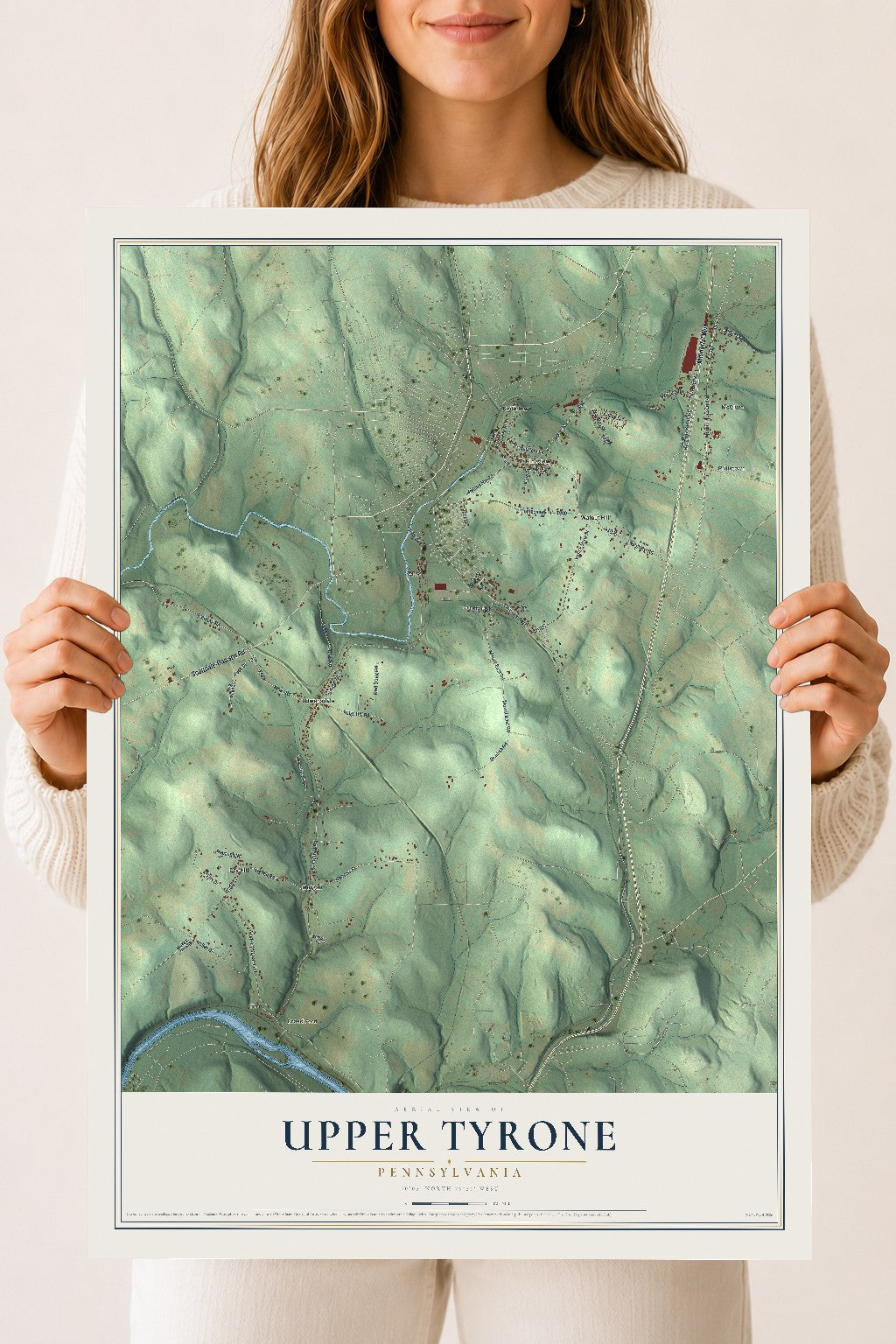 Map of Upper Tyrone, Pennsylvania, 18 x 24 inch unframed archival matte print