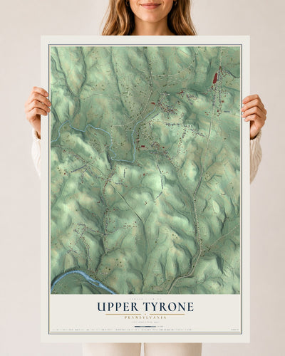 Map of Upper Tyrone, Pennsylvania, 24 x 36 inch unframed archival matte print