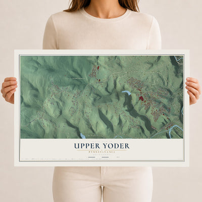 Map of Upper Yoder, Pennsylvania, 12 x 18 inch unframed archival matte print