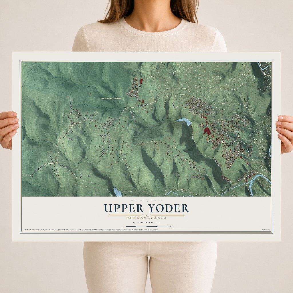 Map of Upper Yoder, Pennsylvania, 18 x 24 inch unframed archival matte print