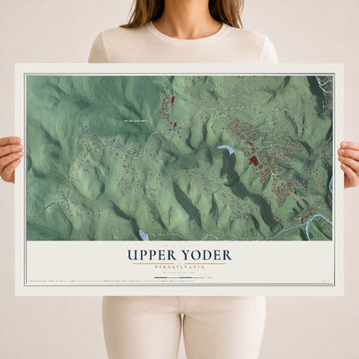 Map of Upper Yoder, Pennsylvania, 18 x 24 inch unframed archival matte print