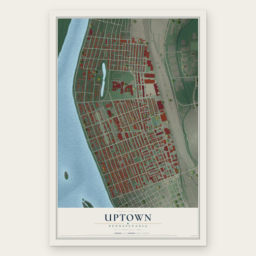 Uptown, Pennsylvania map print, the full design